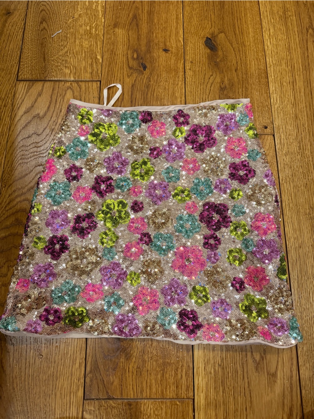 Nasty Gal Sequin Floral Skirt in Pink, Purple, Green, Teal